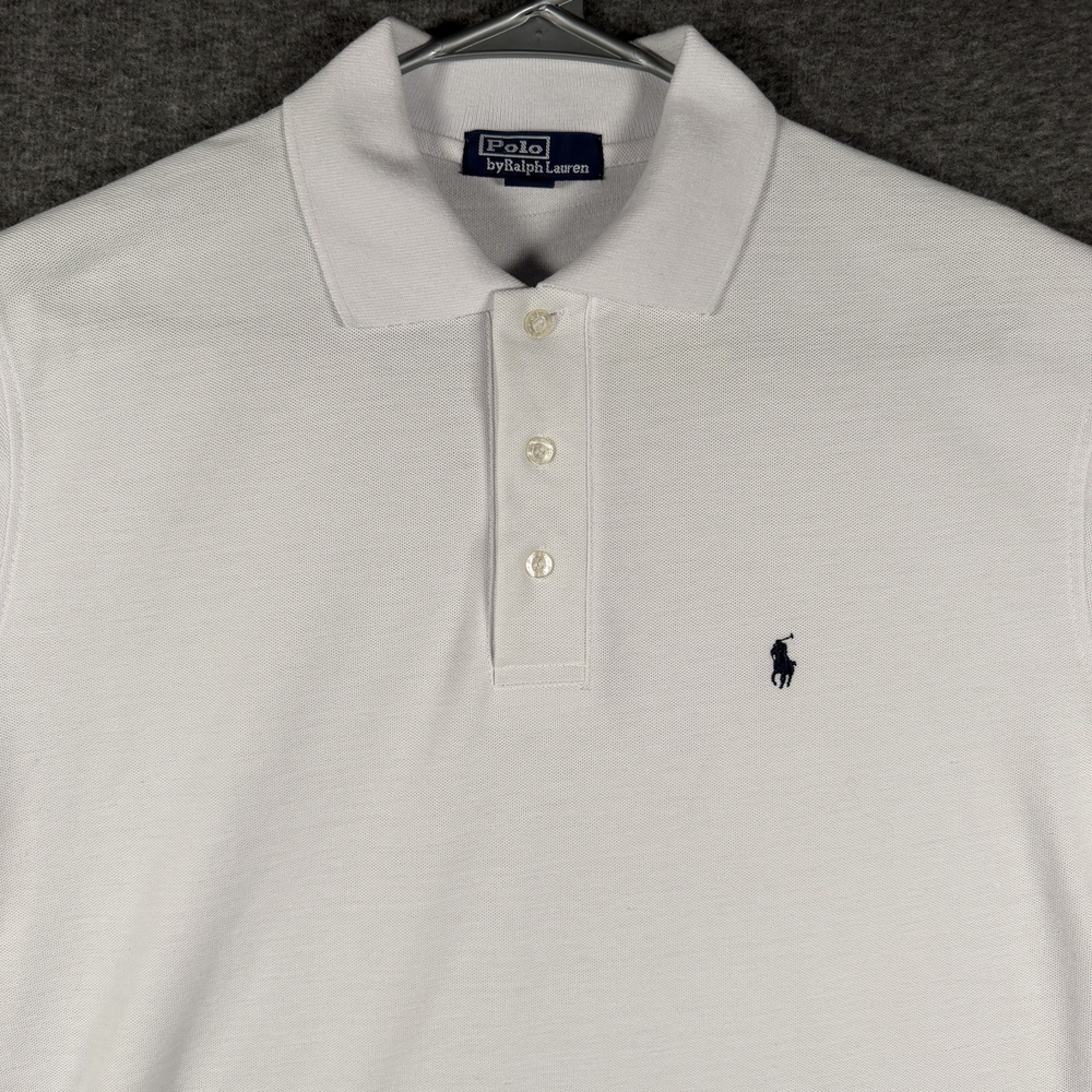 Polo Ralph Lauren Polo Shirt Mens XL White Cotton Short Sleeve Embroidered Pony